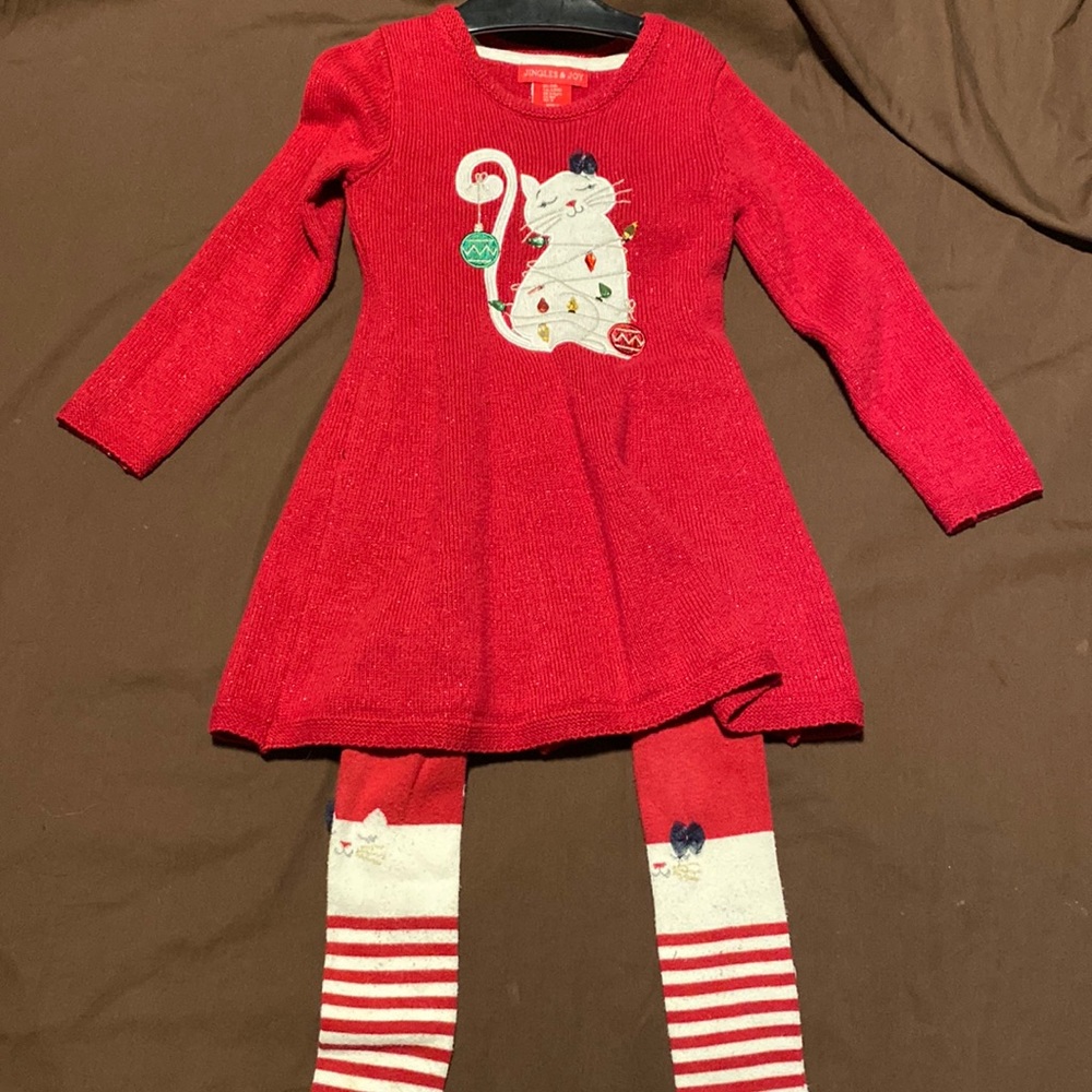 The Most Adorable Christmas Dress with Tights!
